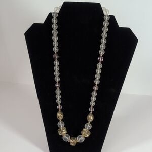Vintage Japan Gold and Silver Beaded Necklace